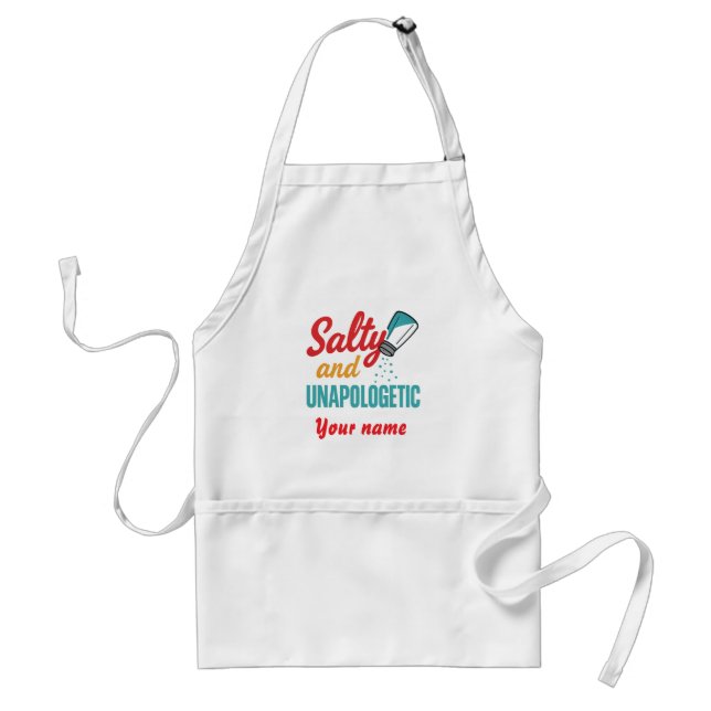 Tablier Salty and Unapologetic – Retro Diner Salt Shaker (Devant)