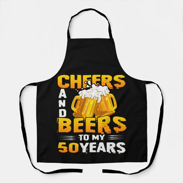 Tablier Salutations Et Bières À Mes 50 Ans 50e Anniversair (Recto)