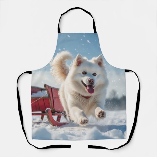 Tablier Samoyed Festive Noël (Recto)