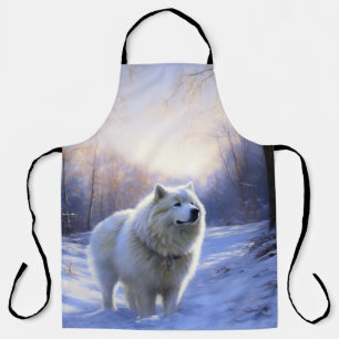 Tablier Samoyed Qu'il neige Noël