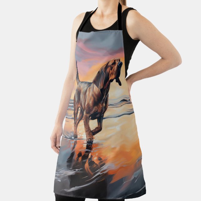 Tablier Sandy Paws Bloodhound Dog on Beach Sunset (Insitu)