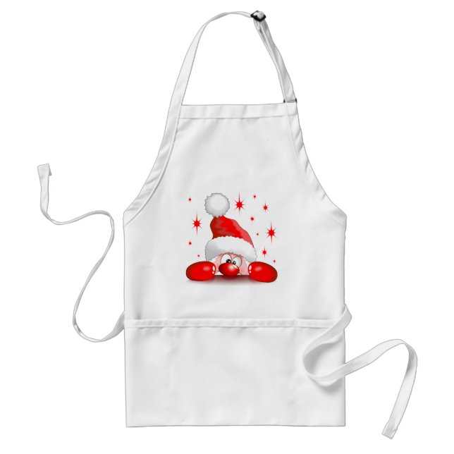 Tablier Santa Cartoon Cute Peeking Character © BluedarkArt (Devant)