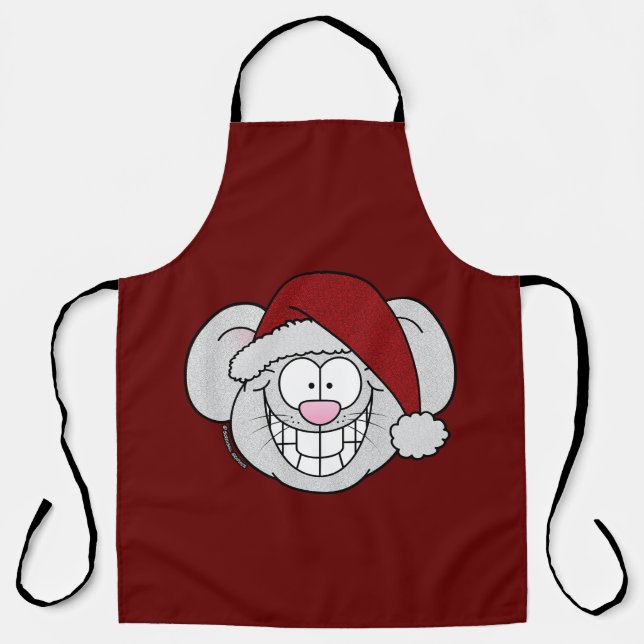 Tablier Santa White Christmas Mouse Screwball Graphics (Recto)