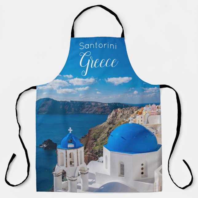 Tablier Santorini Grèce Cuisine Pittoresque Apron (Recto)