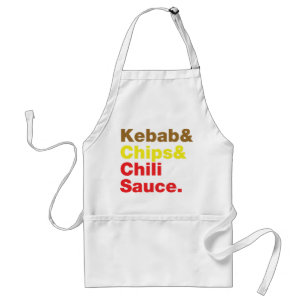 Tablier Sauce Kebab & Chips & Chili.
