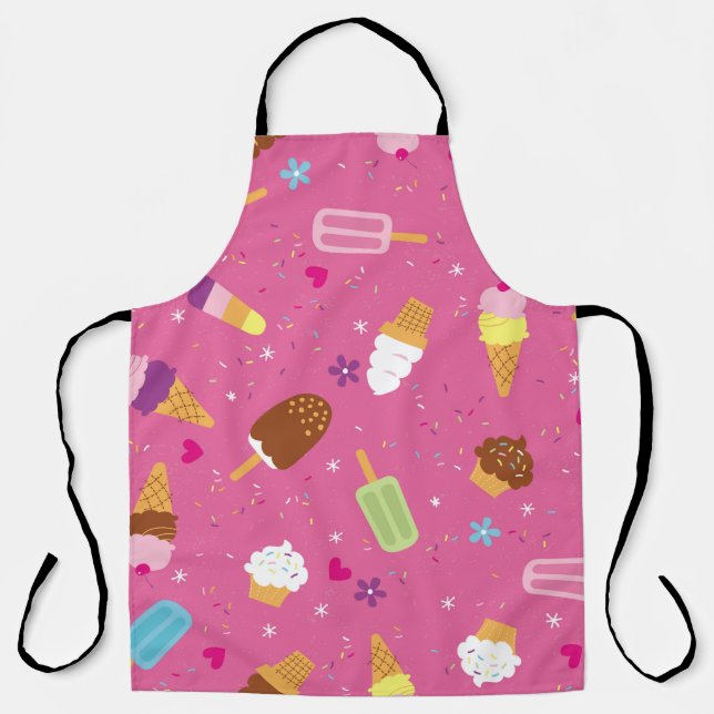 Tablier Saupoudrer, cupcakes, glaces et coquelicots (Recto)