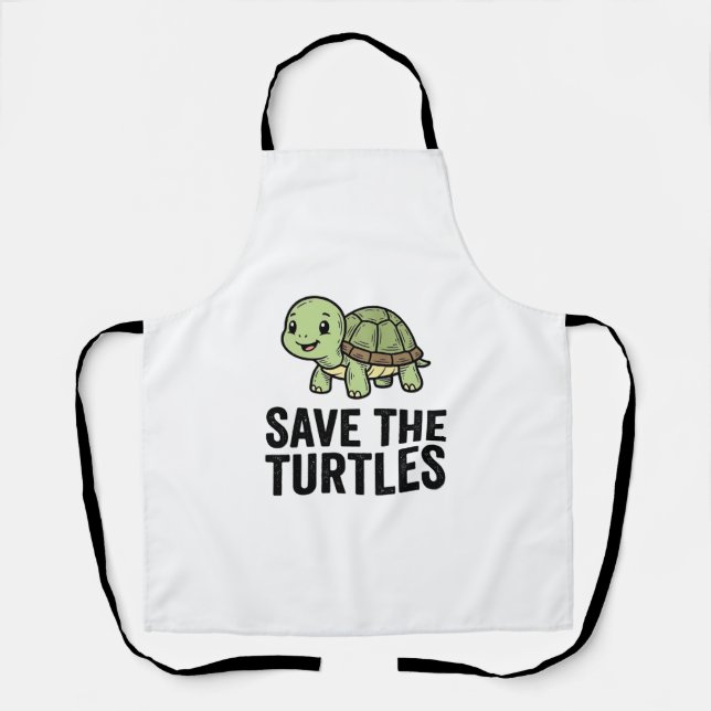Tablier Sauver Les Tortues Vintage Tortue Conservation T-S (Recto)