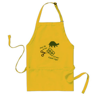 Tablier Sauvez les tortues coupent six anneaux de paquet