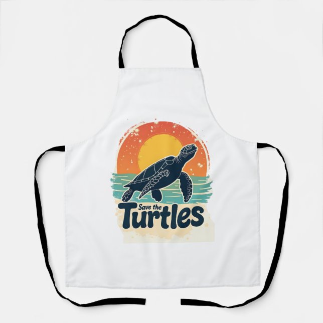 Tablier Sauvez Les Tortues Droits Animaux Tortues Sea Turt (Recto)