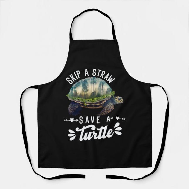 Tablier Sauvez les tortues Protection De l'environnement O (Recto)