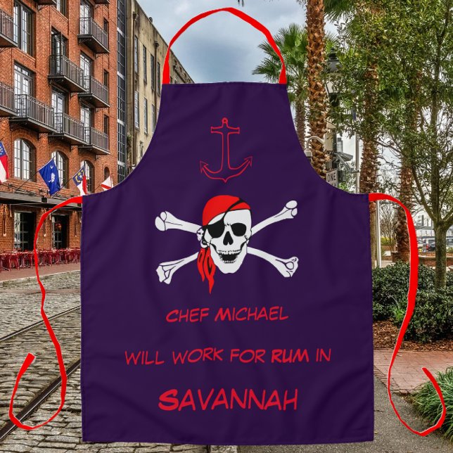 Tablier Savannah GA Pirate Skull Crossbones navires Ancre (Créateur téléchargé)