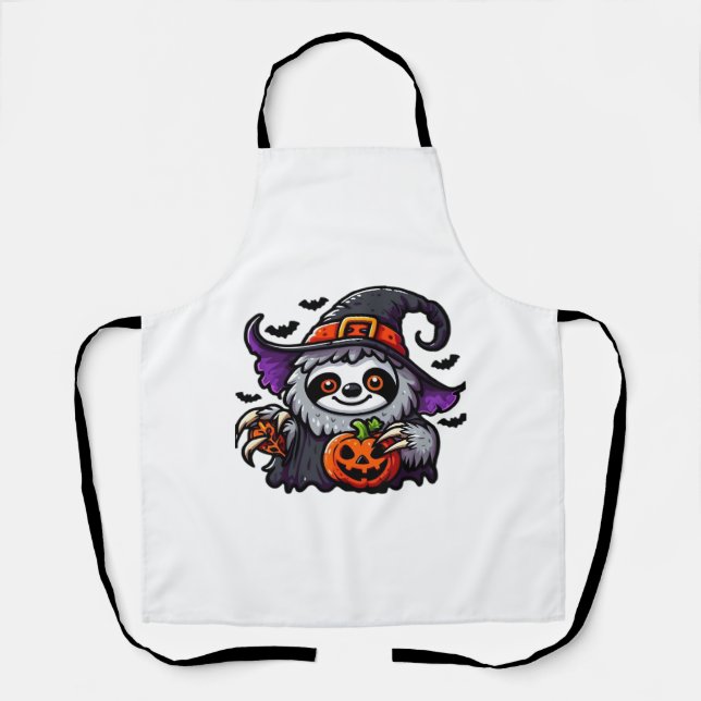 Tablier Scary Halloween Sloth Witch Costume Casquette Mer  (Recto)