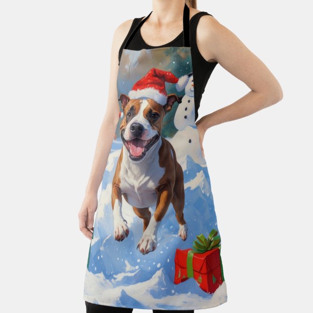 Tablier Scène de Noël de Bull Terrier (Insitu)