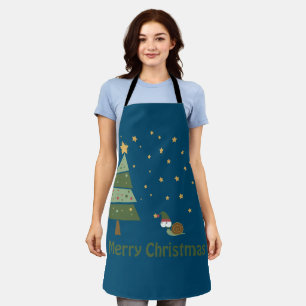 Tablier Scène de Noël de l'escargot d'elfe