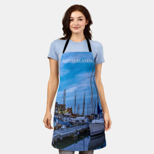 Tablier Scène de nuit traditionnelle de la ville de pêcheu