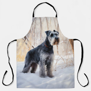 Tablier Schnauzer Qu'il neige Noël