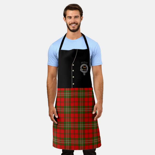Tablier Scott Clan Badge & Tartan Kilt Apron (Porté)