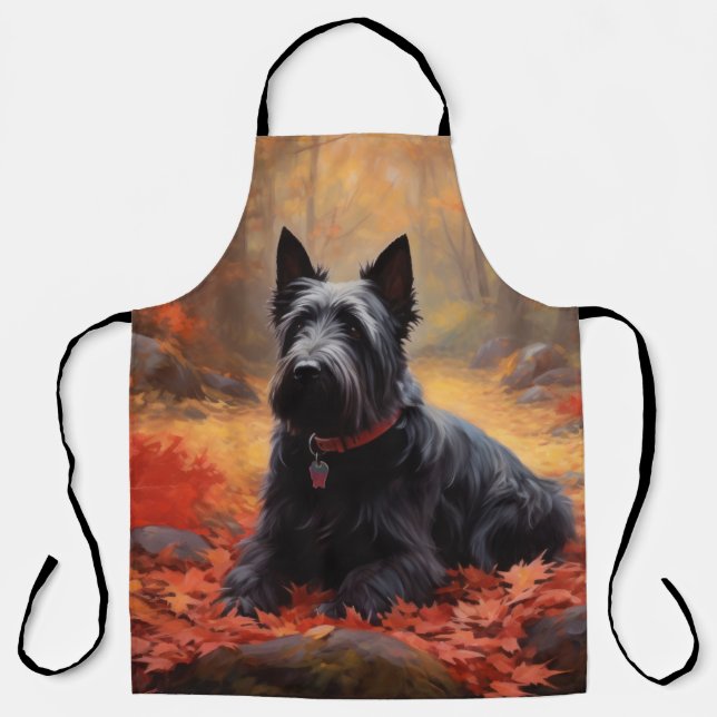 Tablier Scottish Terrier en automne Leaves Fall Inspire (Recto)