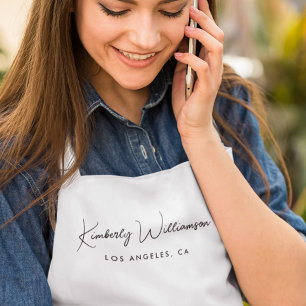 Tablier Script de signature commerciale chic