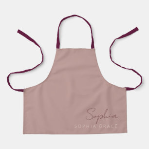 Tablier Script moderne Dusty rose manuscrit enfants