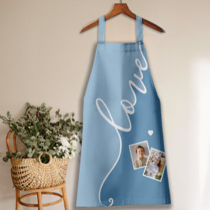 Tablier Script photo moderne et élégant Bleu