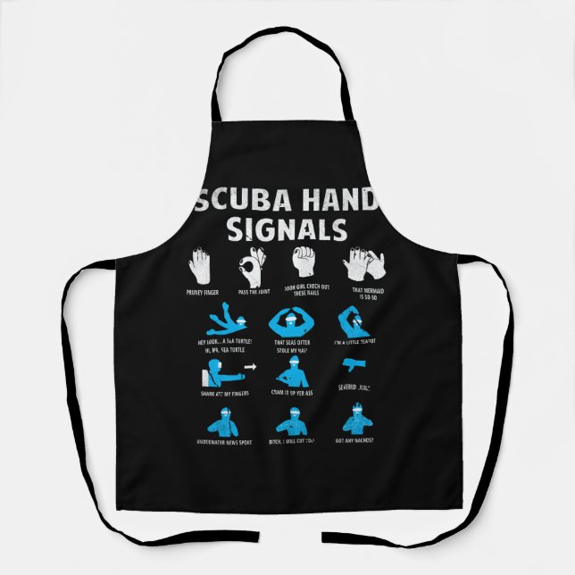 Tablier Scuba Signaux à main Langue Signes de plongée Dive (Recto)