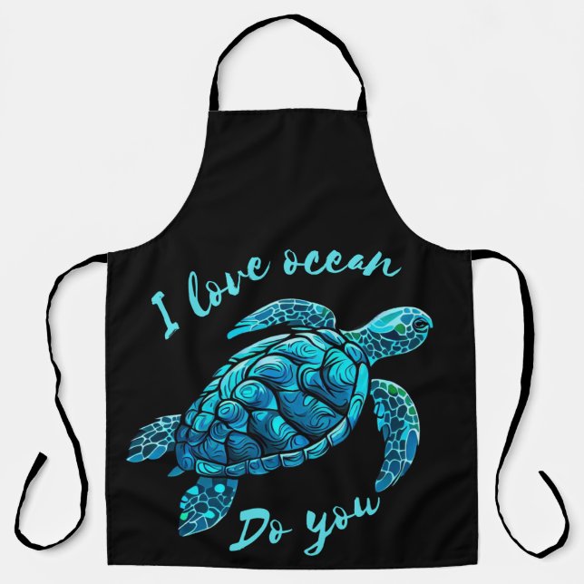 Tablier Sea Turtle love Ocean (Recto)