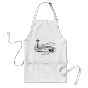 Tablier Seattle Ferry Washington State Line Art Short