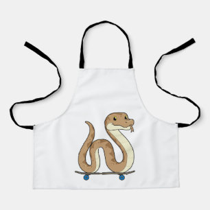 Tablier Serpent comme patineur avec skateboard
