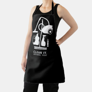 Tablier Service de nettoyage noir blanc