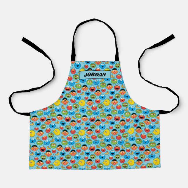 Tablier Sesame Street Façades Motif sur Blue (Recto)