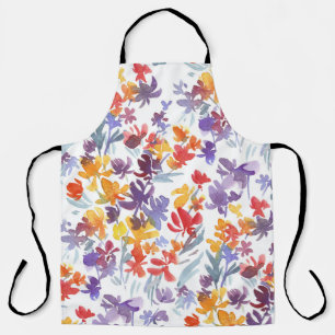 Tablier Shabby Aquarelle Fleurs d'été Motif