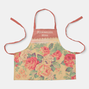 Tablier Shabby Chic Rose Vintage Personnalisé