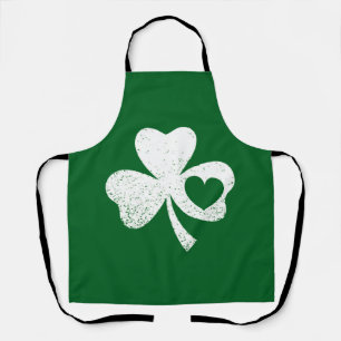 Tablier Shamrock de coeur de Green Jour de la Saint Patric
