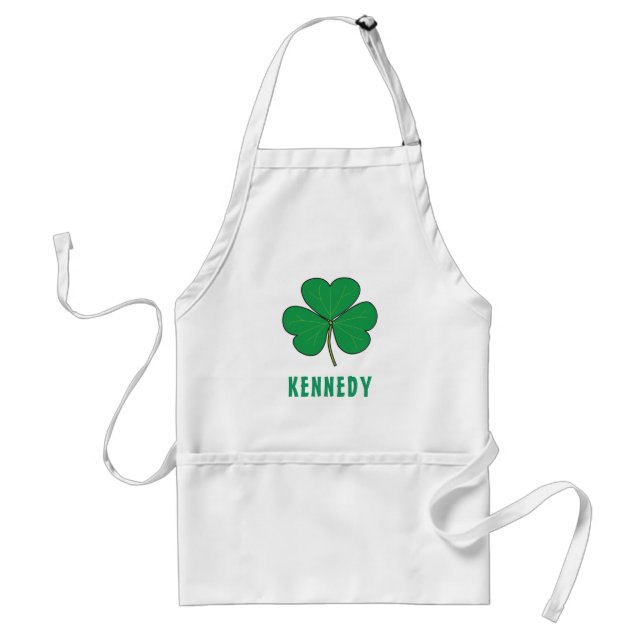 Tablier Shamrock Green Clover Irlande Celtic Irish Nom (Devant)