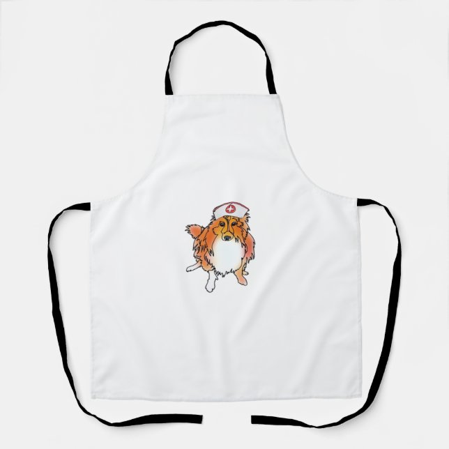 Tablier Sheltie Chien en infirmière Casquette - animalsinh (Recto)