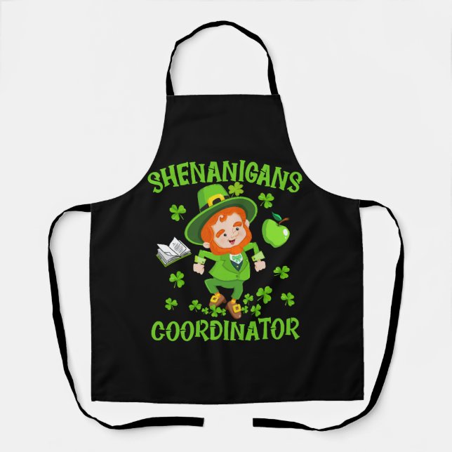Tablier Shenanigans Coordonnateur Funny Enseignant St Patr (Recto)