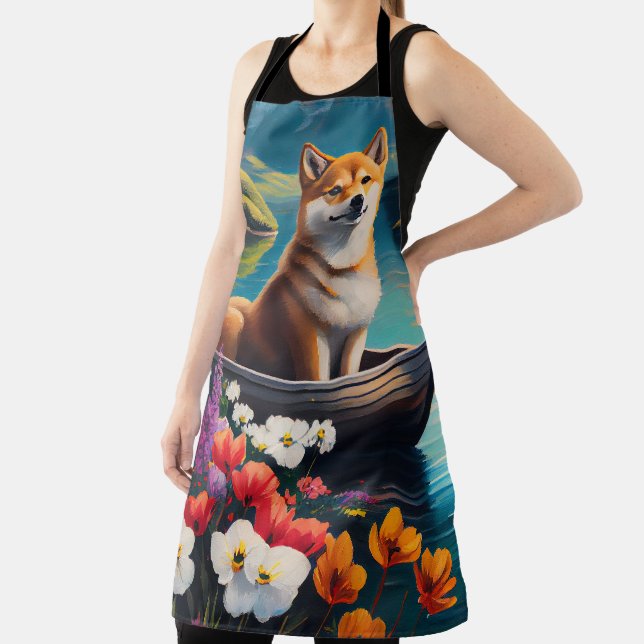 Tablier Shiba Inu sur une pagaie : une aventure Pittoresqu (Insitu)