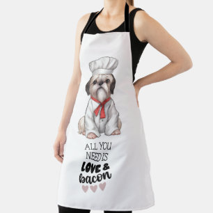 Tablier Shih Tzu Chef Love & Bacon