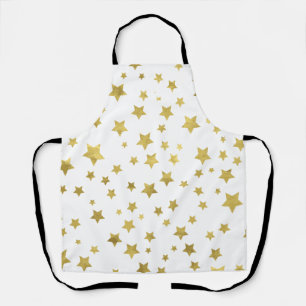 Tablier Shimmery Goldstars Golden Star Motif