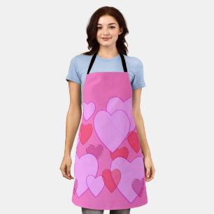 Tablier Shining heart Valentine background rose