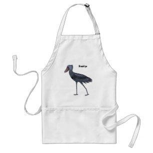 Tablier Shoebill bird cartoon illustration 