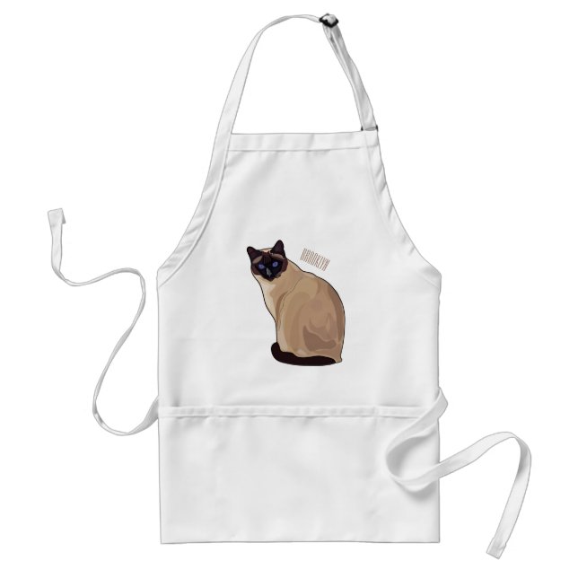 Tablier Siamese cat cartoon (Devant)