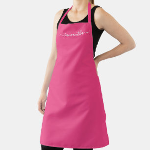 Tablier Signature rose et blanc féminin