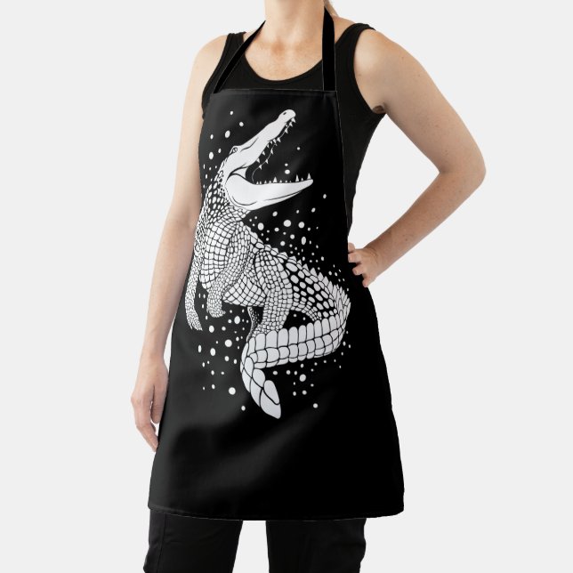 Tablier Silhouette blanche d'animal - Crocodile (Insitu)
