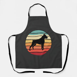 Tablier Silhouette de chien Boxer au coucher du soleil Vin