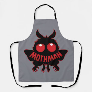 Tablier Silhouette du Mothman mystérieux aux yeux rouges