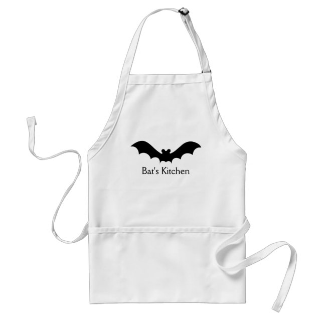Tablier Silhouette noire mignonne personnalisée de batte (Devant)