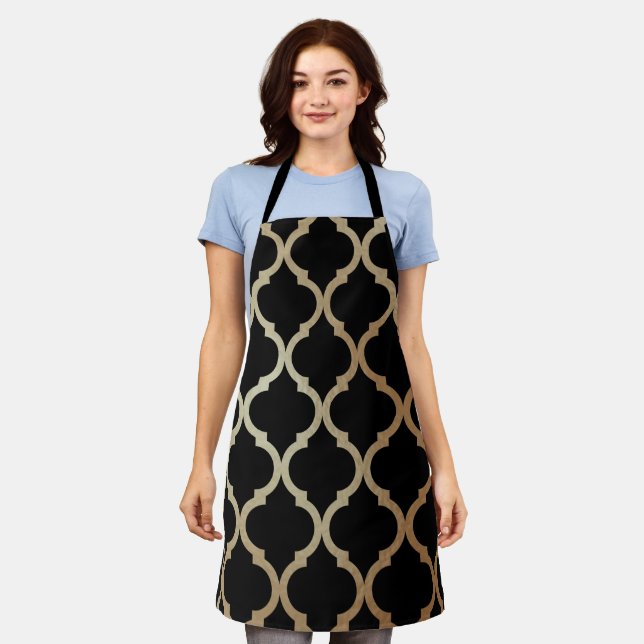 Tablier Simple Elegant Moderne Or Motif marocain | (Porté)