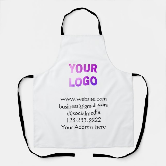 Tablier simple minimal add your logo/design here text  pos (Recto)